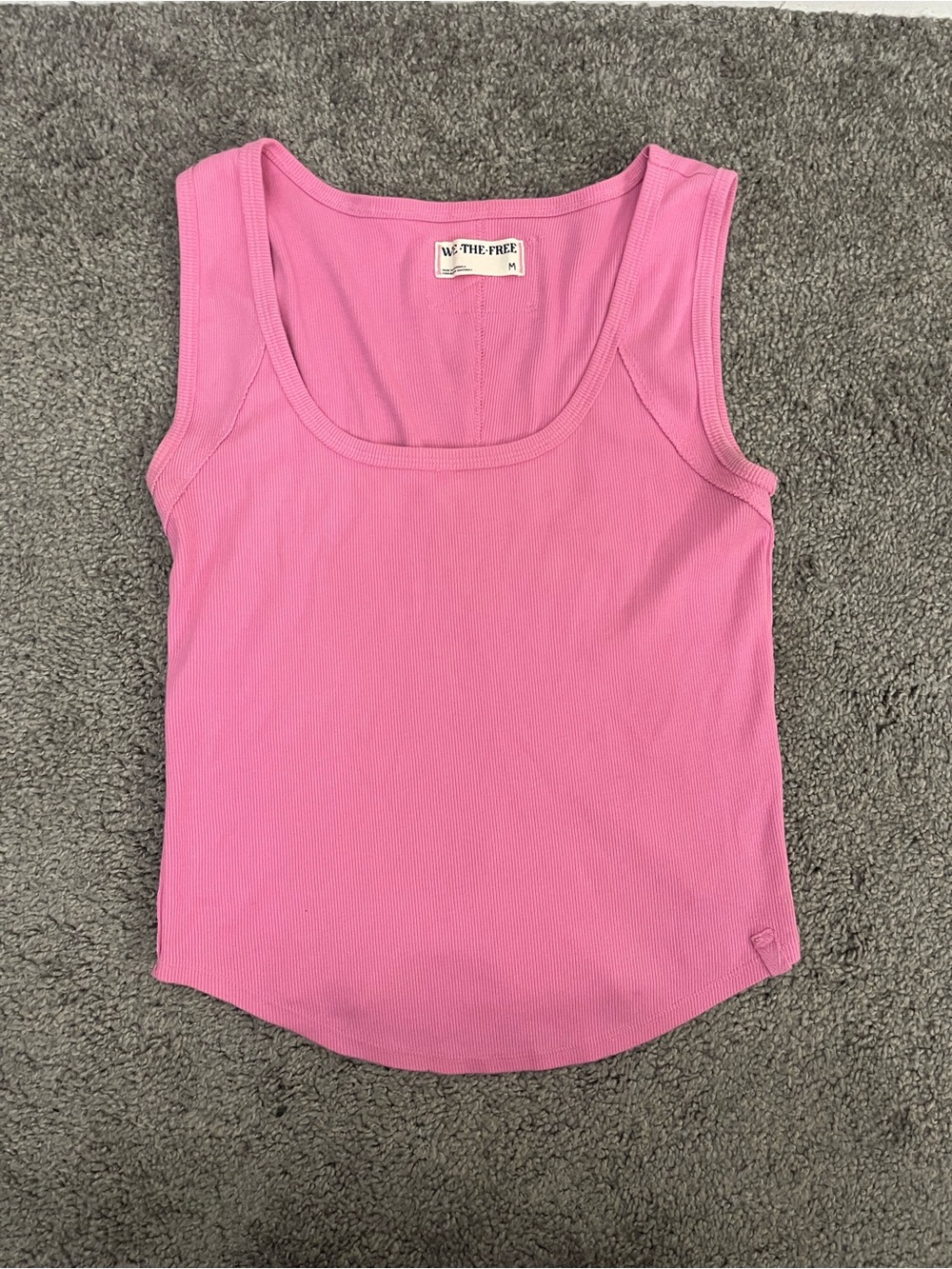 We The Free Pink Ribbed Tank Top